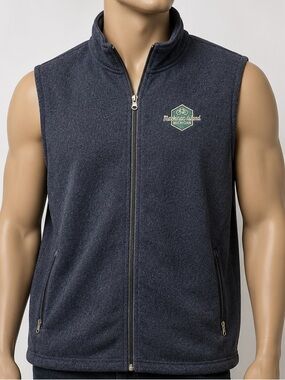Artisans Mackinac Island Michigan Full Zip Fleece Vest 3XL Navy